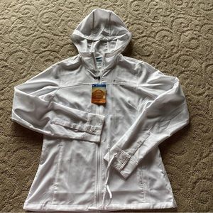 NWT Columbia Meadowgate Omni-Shade Sun Protection zip up hoodie SPF UPF white